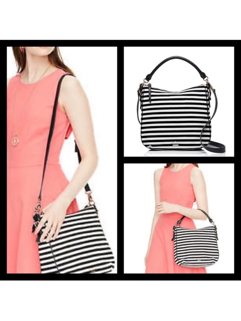EUC Kate Spade Cobble Hill Striped Shoulder Bag